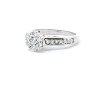 Sterling Silver Moissanite Flower Cluster Ring image 1