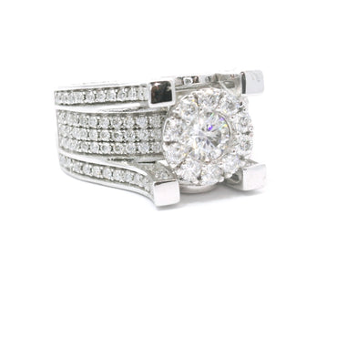 Sterling Silver with Round Brilliant Moissanite CTW 2.07 image 1