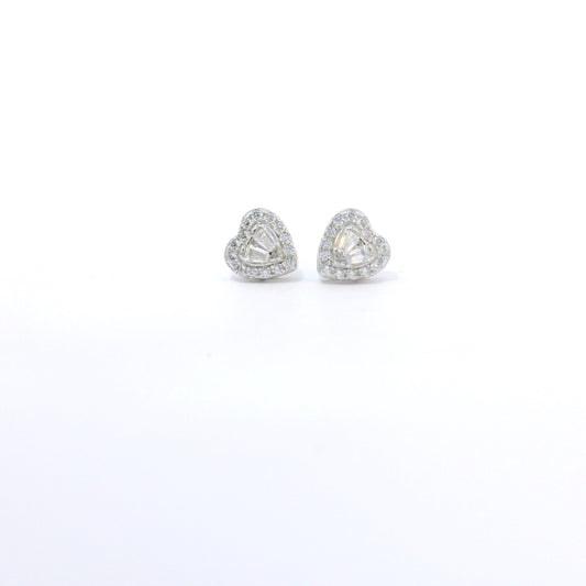 Sterling Silver with Heart Elegant Cubic Zirconia Earrings image 0
