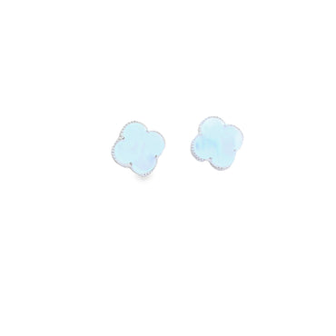 10K Fancy Clover Motiff Pushback Earrings
