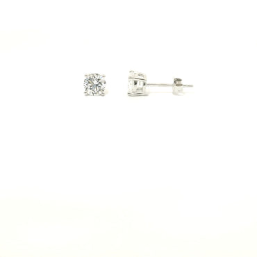 Sterling Silver with Cubic Zirconia Studs 4.8mm image 1