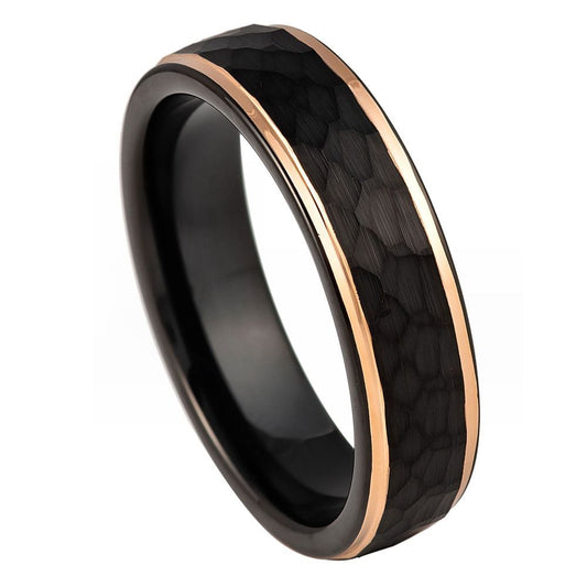 Tungsten Carbide Black Roseline Ring 6mm