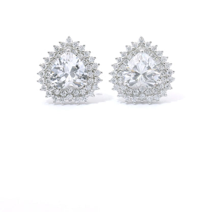 Sterling Silver with Heart Cubic Zirconia Earrings image 0