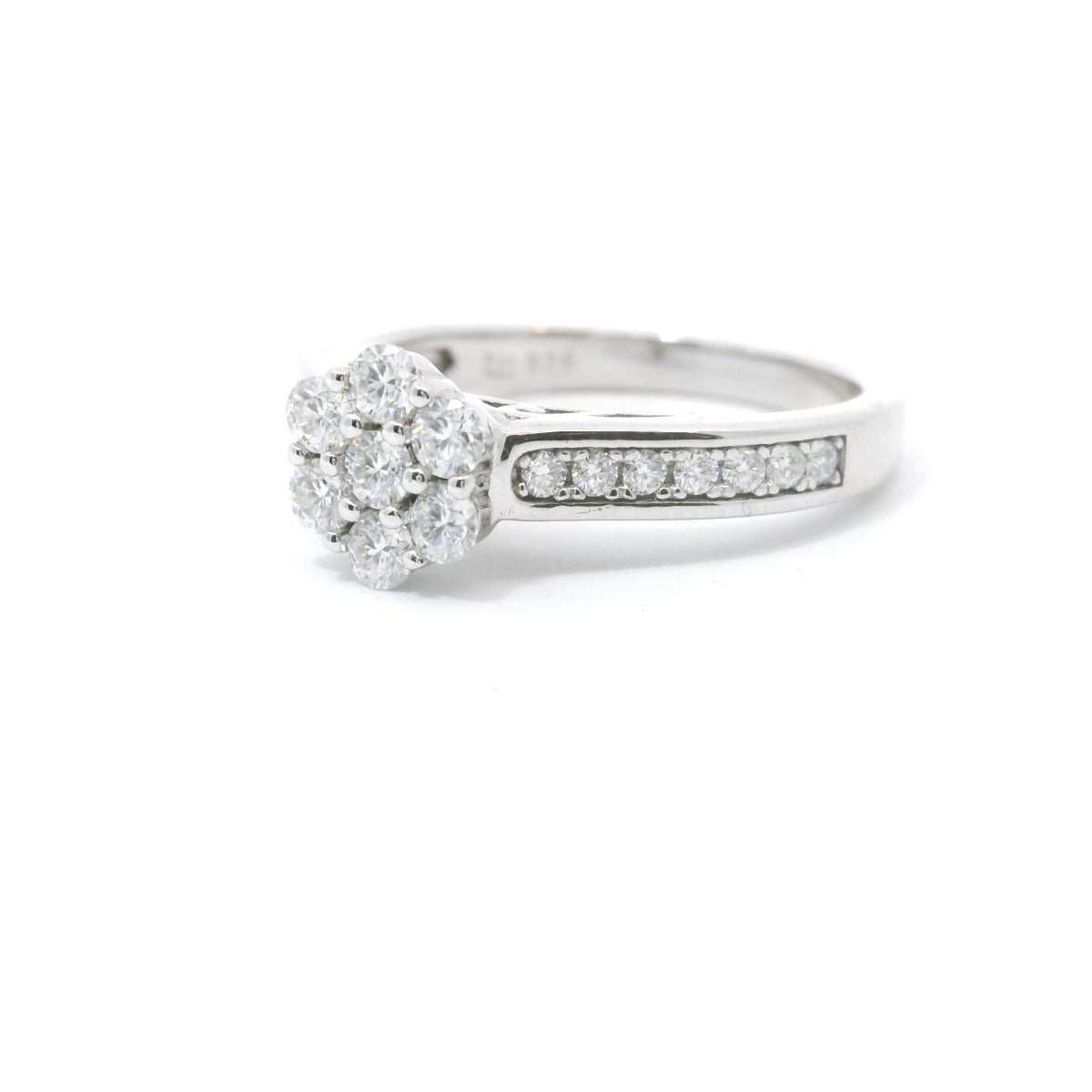 Sterling Silver Moissanite Flower Cluster Ring image 1