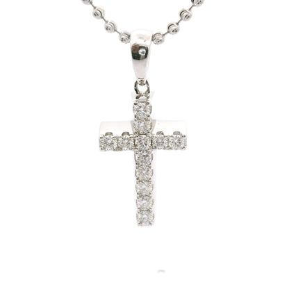 Sterling Silver Mooncuts neckalce with moissanite cross pendent image 2