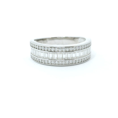 Sterling Silver with Emerald Eternity Ring CTW 1.90 image 0