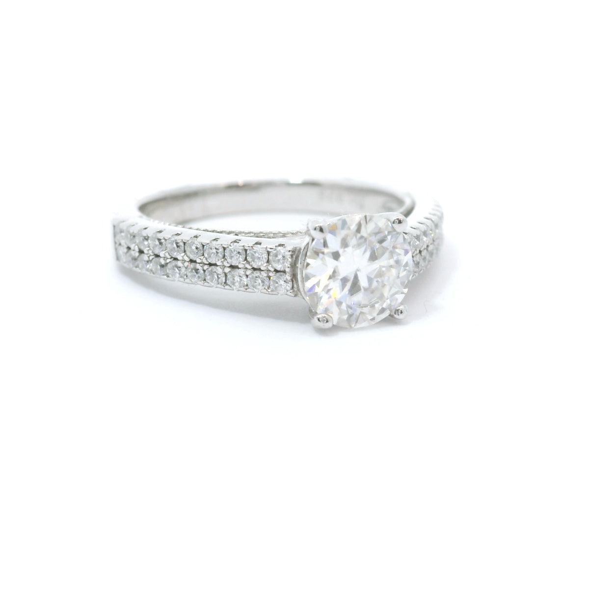 Sterling Silver with Round Brilliant Moissanite Promise Ring image 1