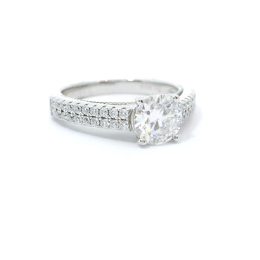 Sterling Silver with Round Brilliant Moissanite Promise Ring image 1