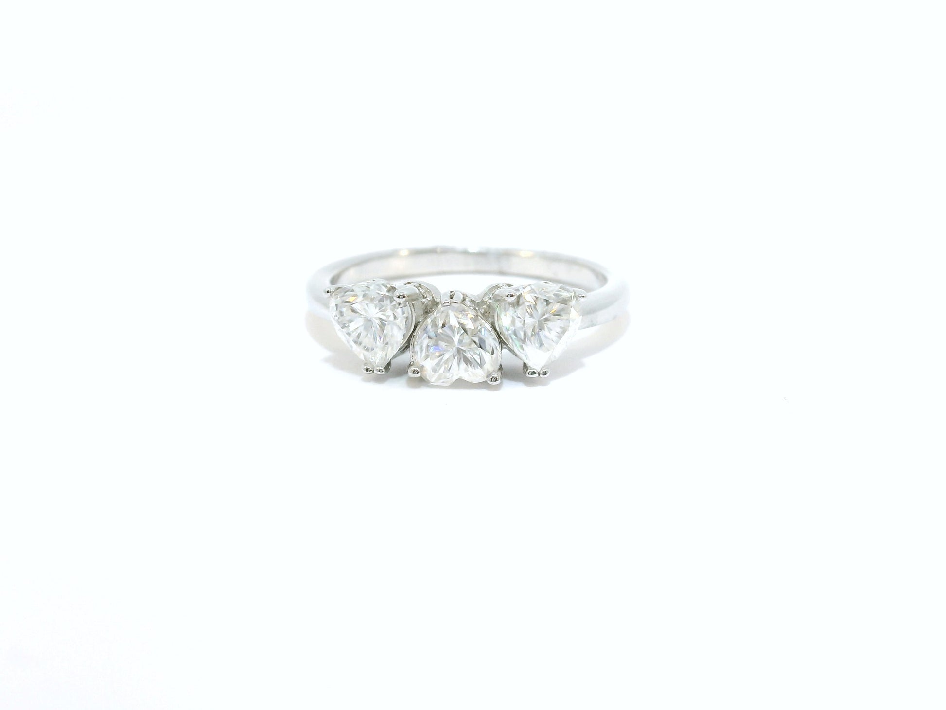 Sterling Silver Tri Heart Moissanite CTW 1.56 image 0