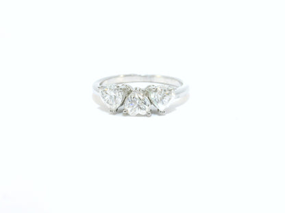 Sterling Silver Tri Heart Moissanite CTW 1.56 image 0