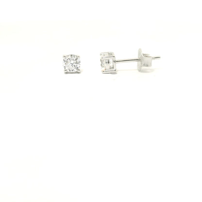 Sterling Silver with Cubic Moissanite Studs 3.9mm image 2