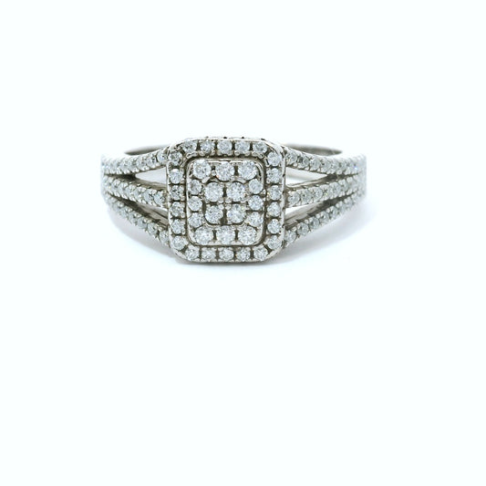 Sterling Silver with Trinity Moissanite  Promise Ring CTW 1/2 image 0