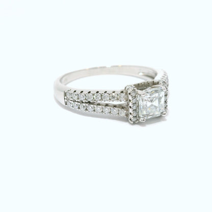 Sterling Silver Promise Ring with Princess Cut Moissanite CTW 1.09 image 2