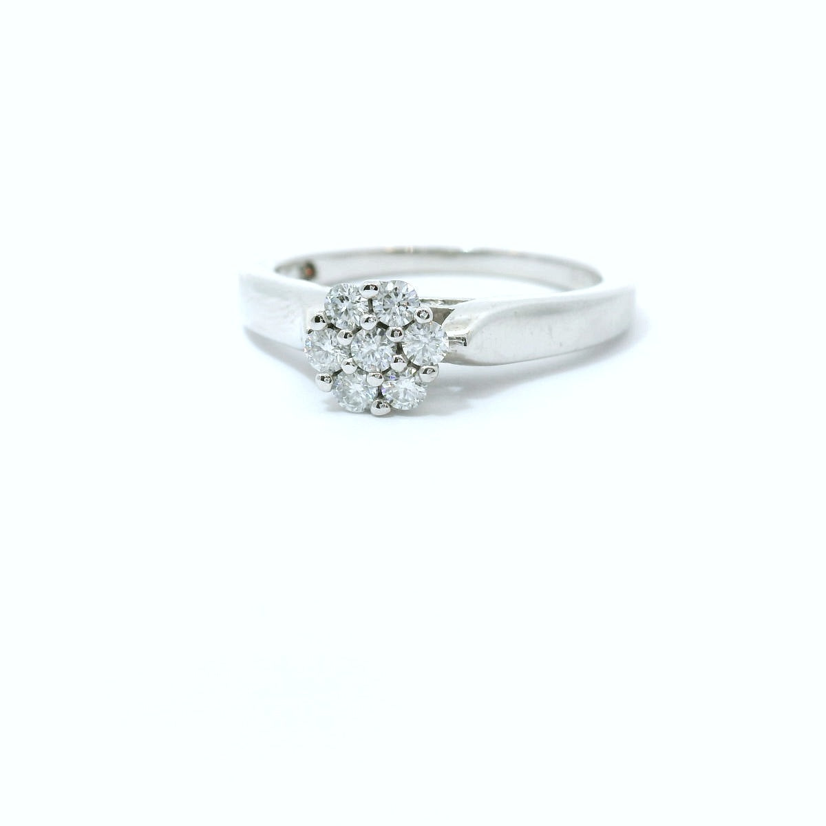 Sterling Silver with Flower Pedal Moissanite Ring CTW 0.30 image 1