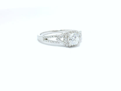 Sterling Silver Promise Ring with Round Brilliant Moissanite 0.88 CTW image 2