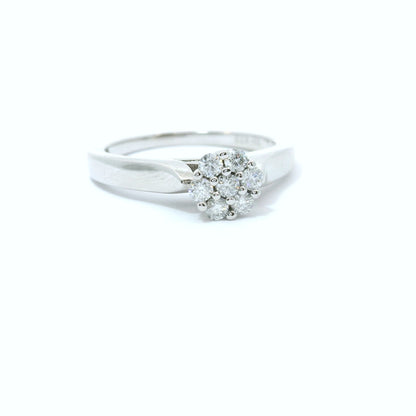 Sterling Silver with Flower Pedal Moissanite Ring CTW 0.30 image 2