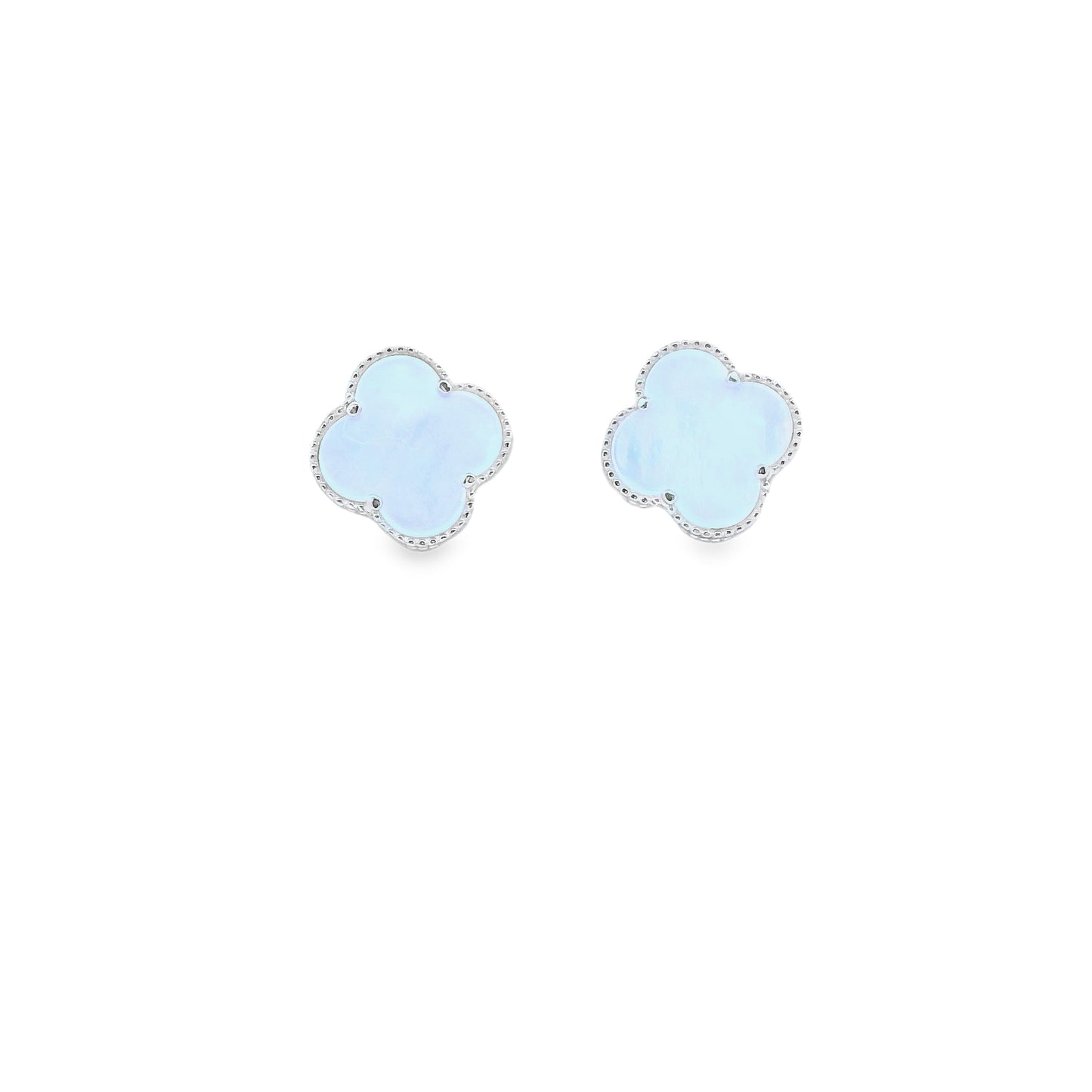 10K Fancy Clover Motiff Pushback Earrings