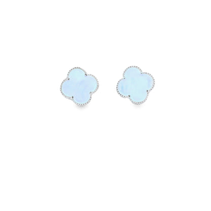 10K Fancy Clover Motiff Pushback Earrings