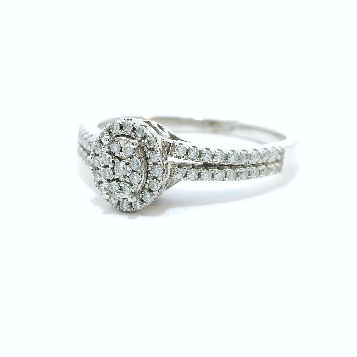 Sterling Silver with Halo Moissanite CTW .40 image 2