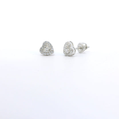 Sterling Silver with Heart Elegant Cubic Zirconia Earrings image 1