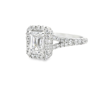 14K White Gold Multi Stone Emerald Cut Lab Diamond Ring