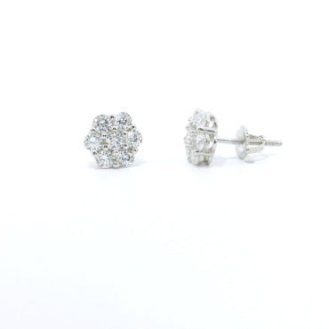 Sterling Silver with Flower Multi Cubic Zircornia Earrings image 1