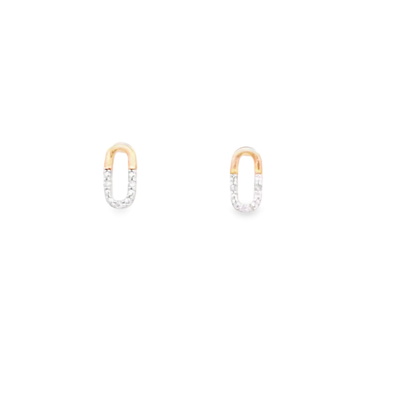 Sterling Silver Gold-Plated Hoop Earrings with Diamond Accents
