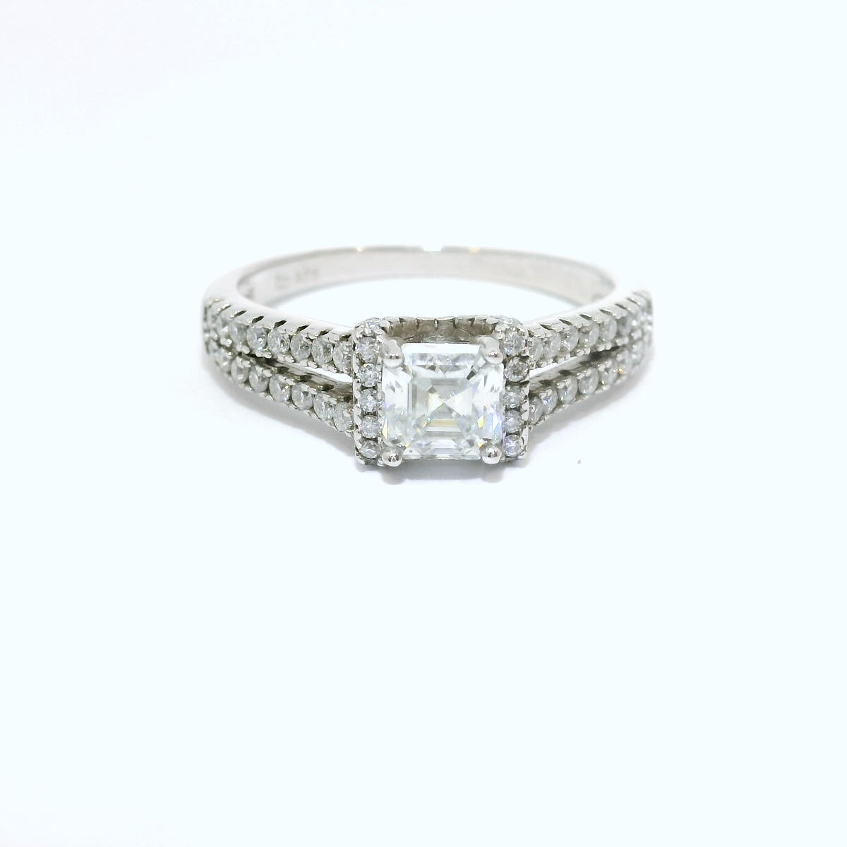 Sterling Silver Promise Ring with Princess Cut Moissanite CTW 1.09 image 0