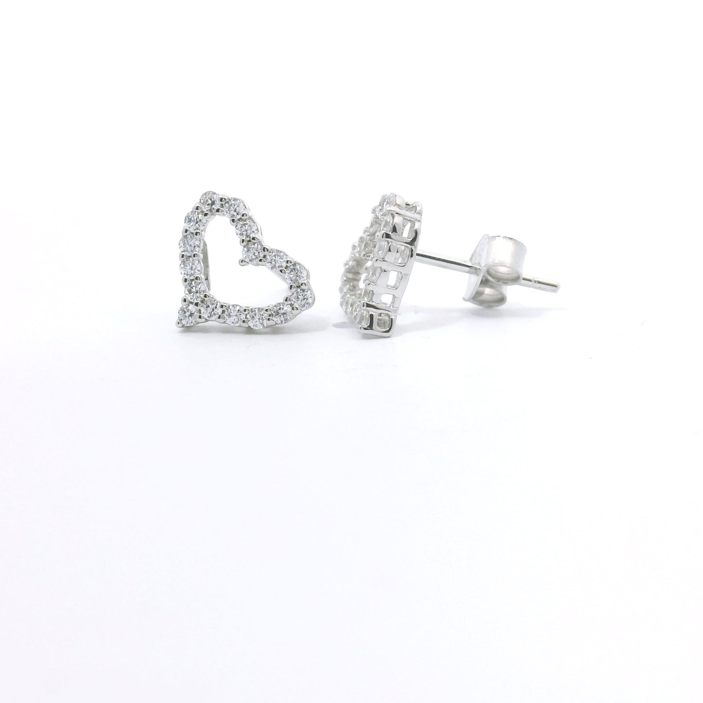 Sterling Silver with Heart Elegant Earrings image 1