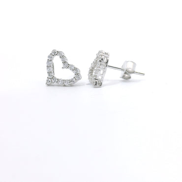 Sterling Silver with Heart Elegant Earrings image 1