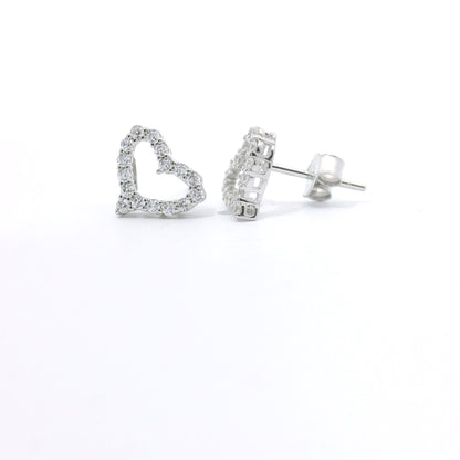 Sterling Silver with Heart Elegant Earrings image 1