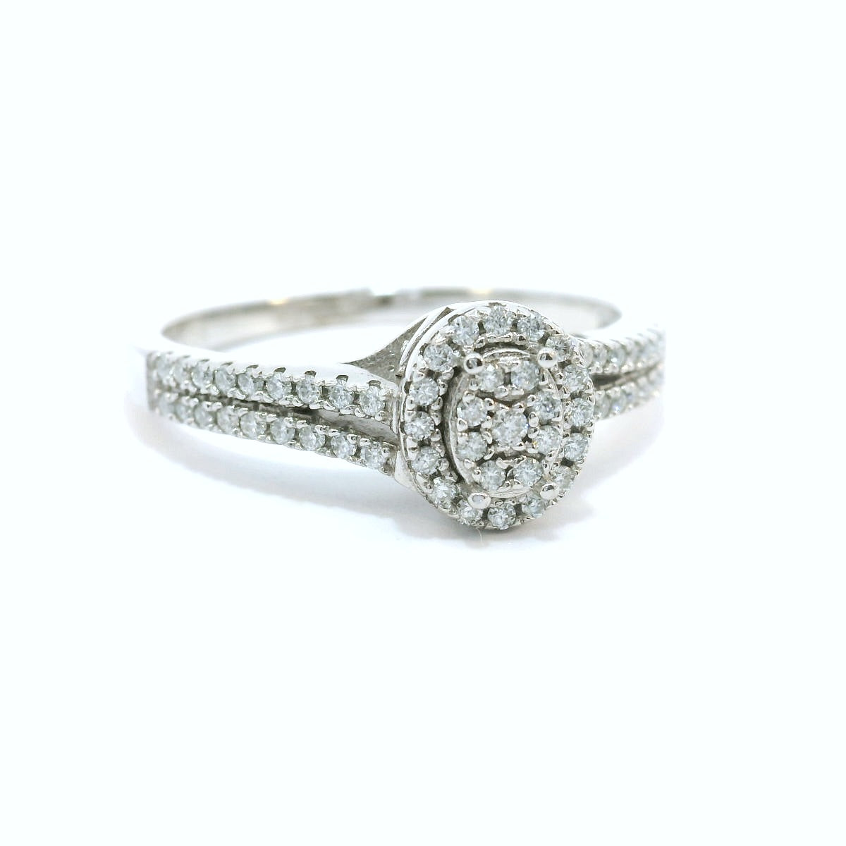 Sterling Silver with Halo Moissanite CTW .40 image 0