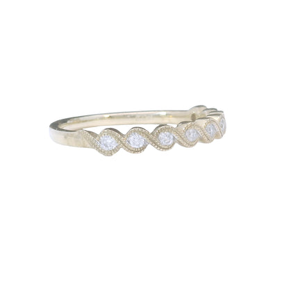 10K Gold Eternity Rope Round Cut Diamond Band 0.50 CTTW