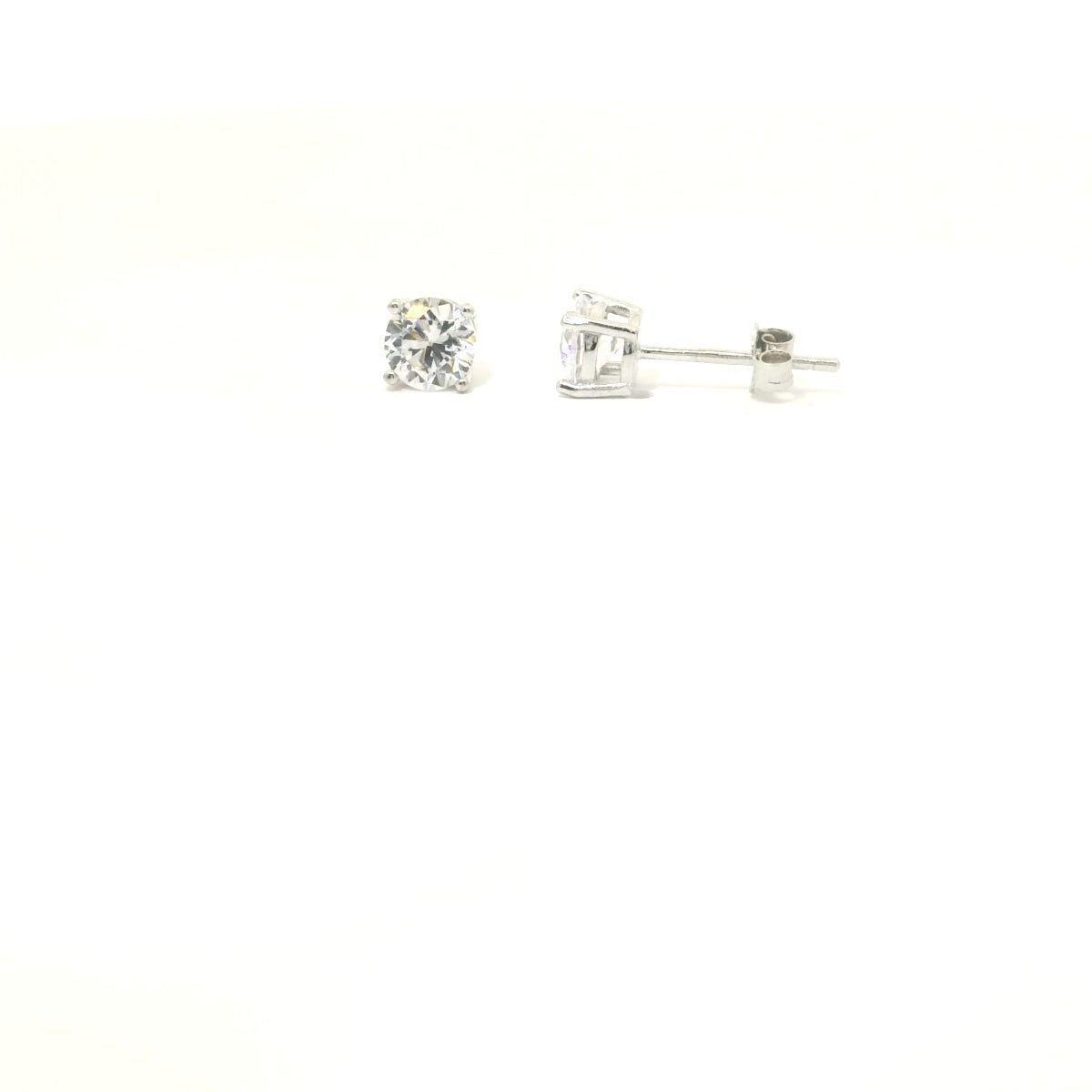 Sterling Silver with Studs Cubic Zirconia 4.8mm image 2