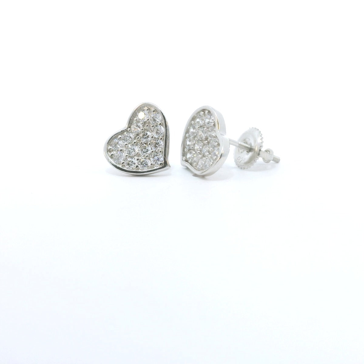 Sterling Silver with Heart Elegant Cubic Zicornia image 1