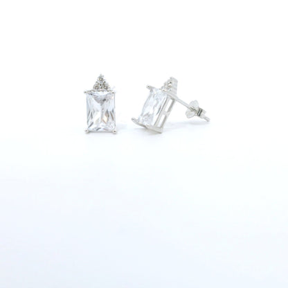 Sterling Silver with Radiant Elegant Cubic Zircornia Earrings image 2