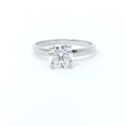 Sterling Silver with Solitaire Round Brilliant Moissanite Promise Ring CTW 0.93 image 0