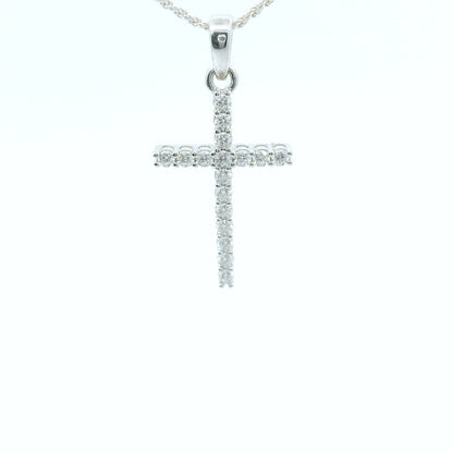 Sterling Silver Moissanite Cross Set image 0