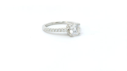 Sterling Silver with Brilliant Round Moissanite Promise Ring CTW 1.19 image 2