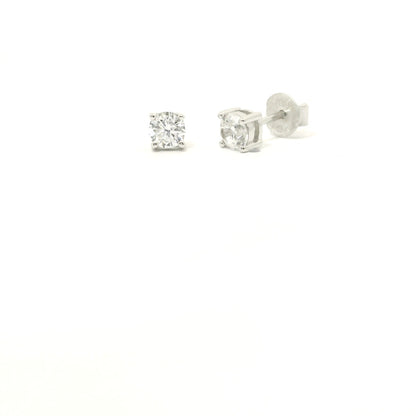 Sterling Silver with Cubic Moissanite Studs 3.9mm image 1