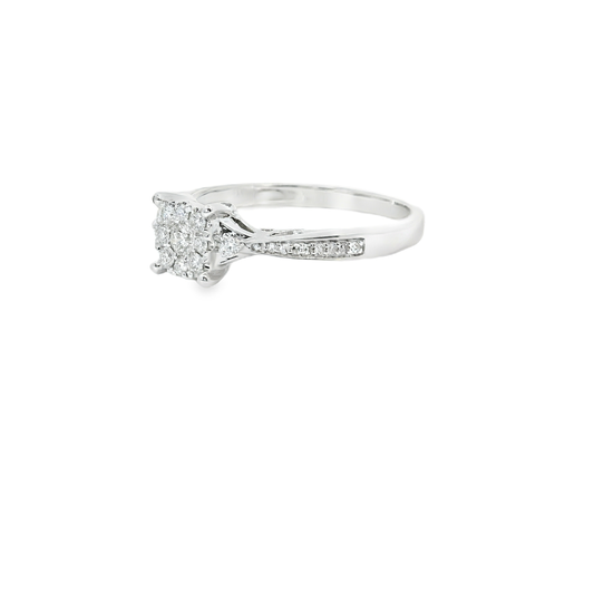 White Gold Round Multi-Stone Diamond Ring 0.25 CTW